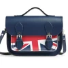 Zatchels Handmade Leather Union Jack Midi Satchel - Navy- Bags