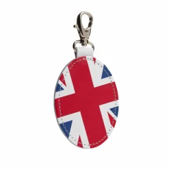 Zatchels Union Jack Oval Leather Bag Charm- Key Chains|Bags