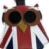 Zatchels Union Jack Owl Leather Keyring- Royal|Key Chains
